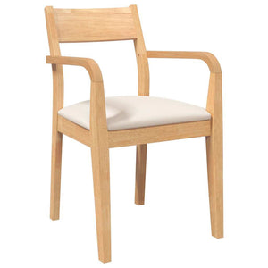 Sedie da Pranzo con Cuscini 2 pz Naturale Legno Massello Hevea 4102509