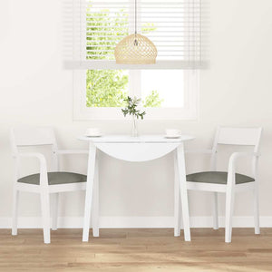 Sedie da Pranzo con Cuscini 2 pz Bianco Legno Massello di Hevea