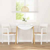 Sedie da Pranzo 2 pz Bianche in Legno Massello di Hevea 4102512