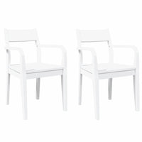 Sedie da Pranzo 2 pz Bianche in Legno Massello di Hevea 4102513