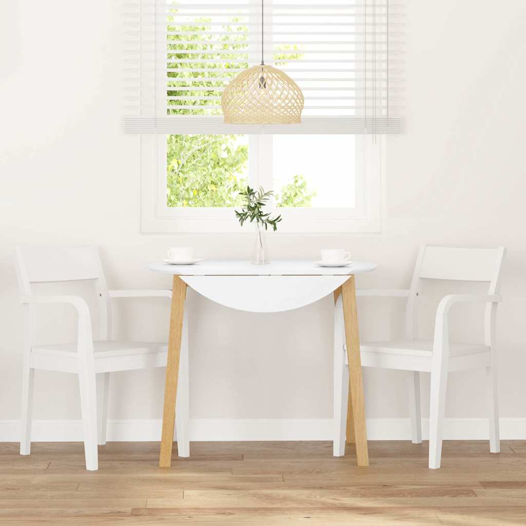 Sedie da Pranzo 2 pz Bianche in Legno Massello di Hevea 4102513