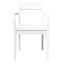 Sedie da Pranzo 2 pz Bianche in Legno Massello di Hevea