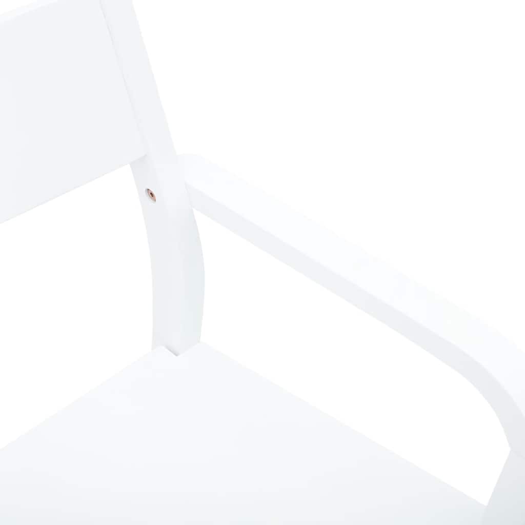 Sedie da Pranzo 2 pz Bianche in Legno Massello di Hevea 4102513