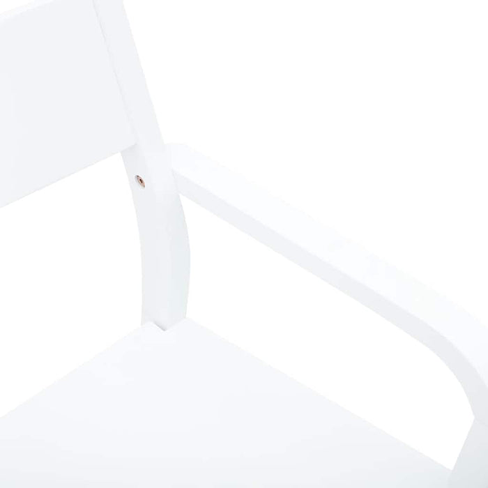 Sedie da Pranzo 2 pz Bianche in Legno Massello di Hevea 4102513