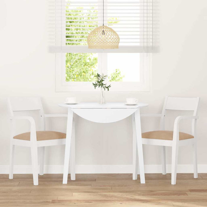 Sedie da Pranzo con Cuscini 2 pz Bianco Legno Massello di Hevea 4102514