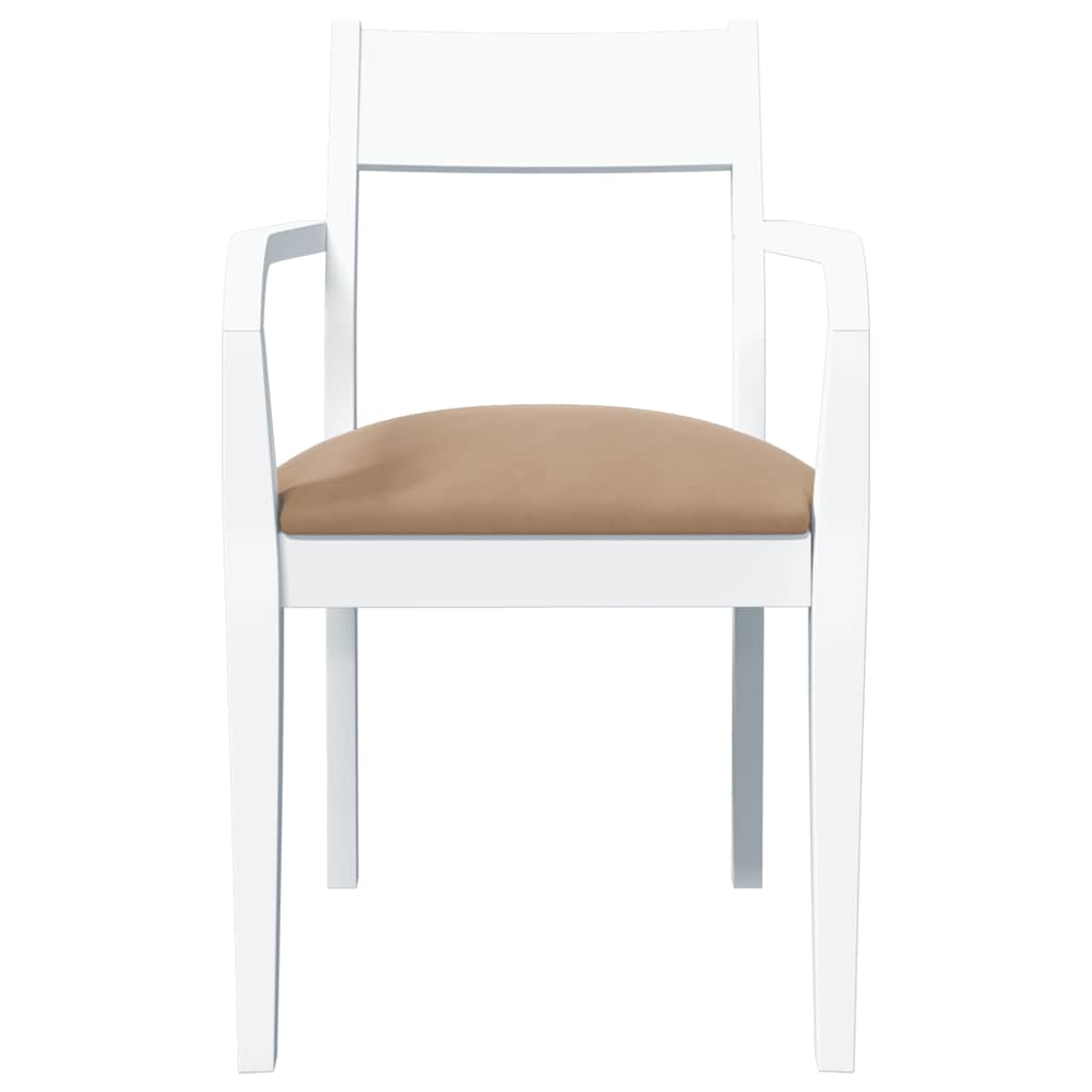 Sedie da Pranzo con Cuscini 2 pz Bianco Legno Massello di Hevea 4102514