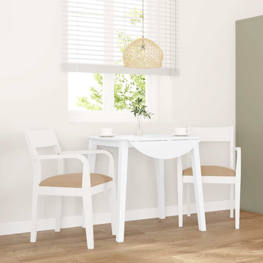 Sedie da Pranzo con Cuscini 2 pz Bianco Legno Massello di Hevea 4102514