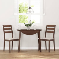 Sedie da Pranzo con Cuscini 2pz Marrone Legno Massello di Hevea 4102515