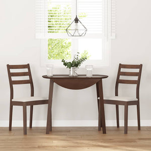 Sedie da Pranzo con Cuscini 2pz Marrone Legno Massello di Hevea 4102515