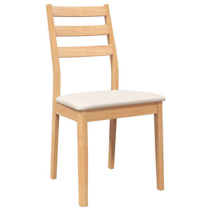 Sedie da Pranzo con Cuscini 2 pz Naturale Legno Massello Hevea 4102517