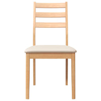 Sedie da Pranzo con Cuscini 2 pz Naturale Legno Massello Hevea 4102517