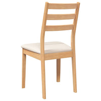 Sedie da Pranzo con Cuscini 2 pz Naturale Legno Massello Hevea 4102517