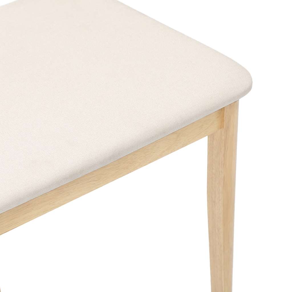 vidaXL Sedie da Pranzo con Cuscini 2 pz Naturale Legno Massello Hevea