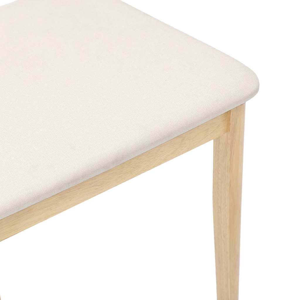 Sedie da Pranzo con Cuscini 2 pz Naturale Legno Massello Hevea 4102517