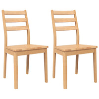 Sedie da Pranzo 2 pz Naturale in Legno Massello di Hevea 4102518