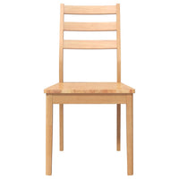 Sedie da Pranzo 2 pz Naturale in Legno Massello di Hevea