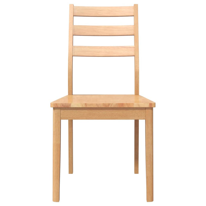 Sedie da Pranzo 2 pz Naturale in Legno Massello di Hevea 4102518
