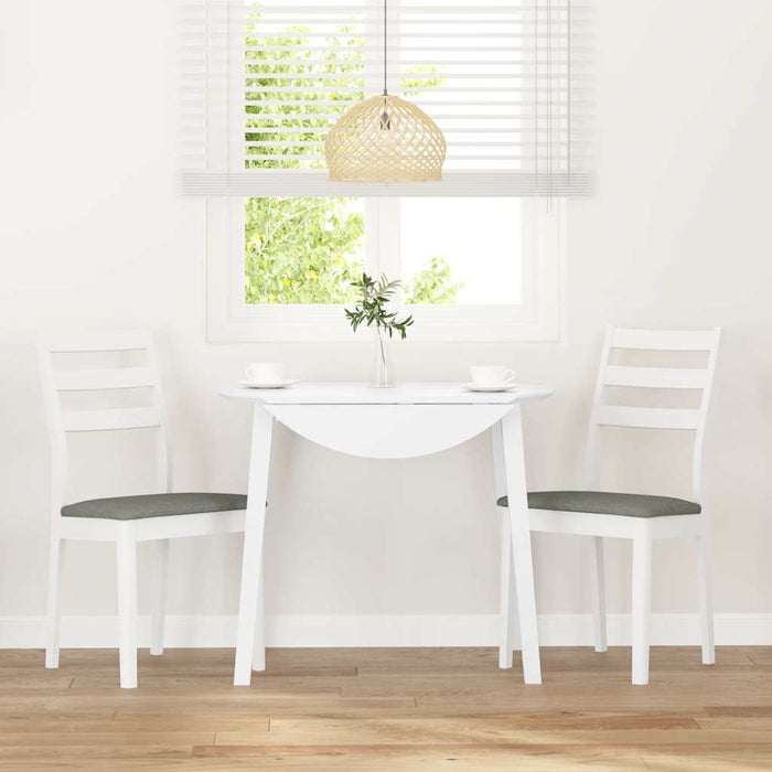 Sedie da Pranzo con Cuscini 2 pz Bianco Legno Massello di Hevea 4102519