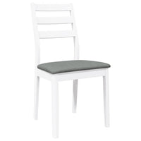 Sedie da Pranzo con Cuscini 2 pz Bianco Legno Massello di Hevea 4102519
