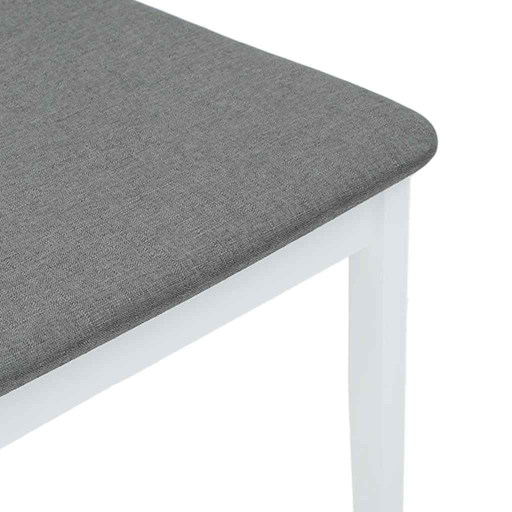 Sedie da Pranzo con Cuscini 2 pz Bianco Legno Massello di Hevea