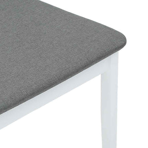 Sedie da Pranzo con Cuscini 2 pz Bianco Legno Massello di Hevea