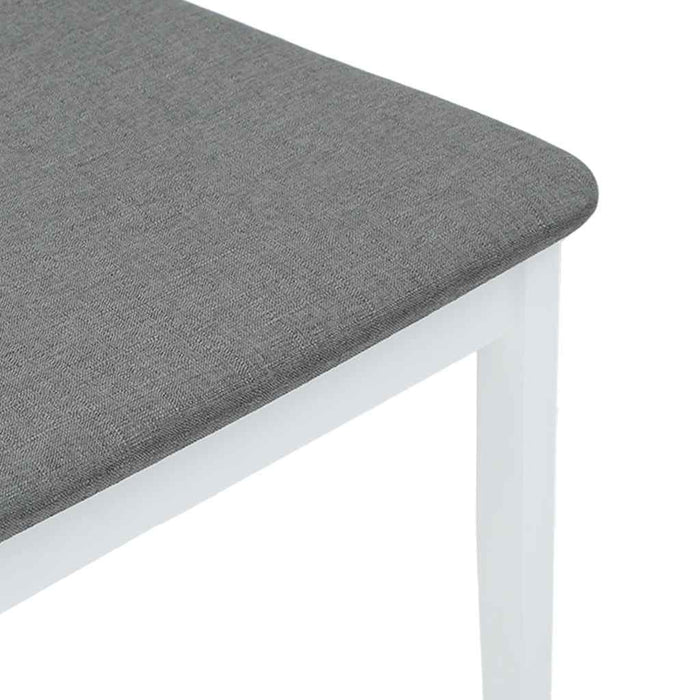 Sedie da Pranzo con Cuscini 2 pz Bianco Legno Massello di Hevea