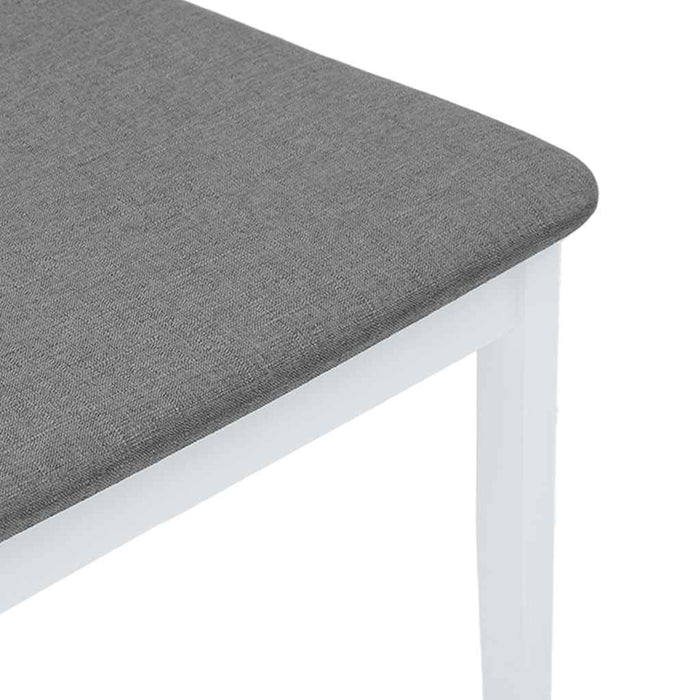 Sedie da Pranzo con Cuscini 2 pz Bianco Legno Massello di Hevea 4102519