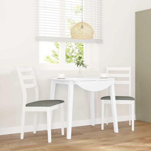 Sedie da Pranzo con Cuscini 2 pz Bianco Legno Massello di Hevea 4102519