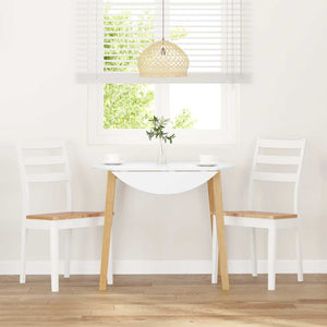 vidaXL Sedie da Pranzo 2 pz Bianche in Legno Massello di Hevea