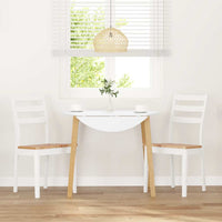 Sedie da Pranzo 2 pz Bianche in Legno Massello di Hevea 4102520