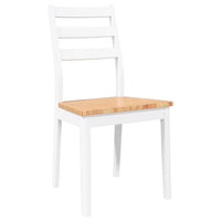 Sedie da Pranzo 2 pz Bianche in Legno Massello di Hevea 4102520