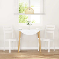 vidaXL Sedie da Pranzo 2 pz Bianche in Legno Massello di Hevea