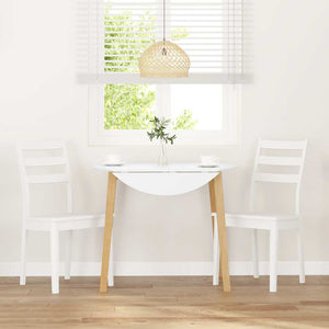 vidaXL Sedie da Pranzo 2 pz Bianche in Legno Massello di Hevea