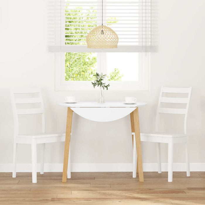 vidaXL Sedie da Pranzo 2 pz Bianche in Legno Massello di Hevea