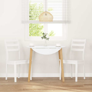 Sedie da Pranzo 2 pz Bianche in Legno Massello di Hevea 4102521