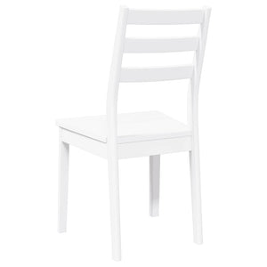 vidaXL Sedie da Pranzo 2 pz Bianche in Legno Massello di Hevea