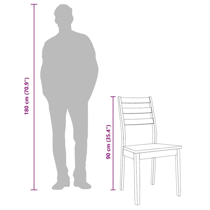 Sedie da Pranzo 2 pz Bianche in Legno Massello di Hevea 4102521