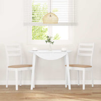 vidaXL Sedie da Pranzo con Cuscini 2 pz Bianco Legno Massello di Hevea