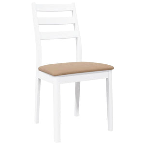 Sedie da Pranzo con Cuscini 2 pz Bianco Legno Massello di Hevea 4102522