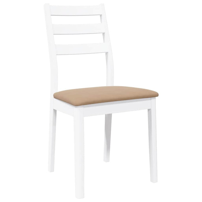 Sedie da Pranzo con Cuscini 2 pz Bianco Legno Massello di Hevea 4102522