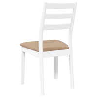 Sedie da Pranzo con Cuscini 2 pz Bianco Legno Massello di Hevea 4102522