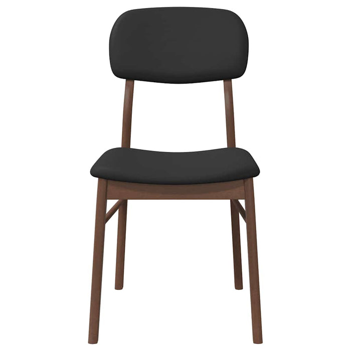 Sedie da Pranzo con Cuscini 2pz Marrone Legno Massello di Hevea