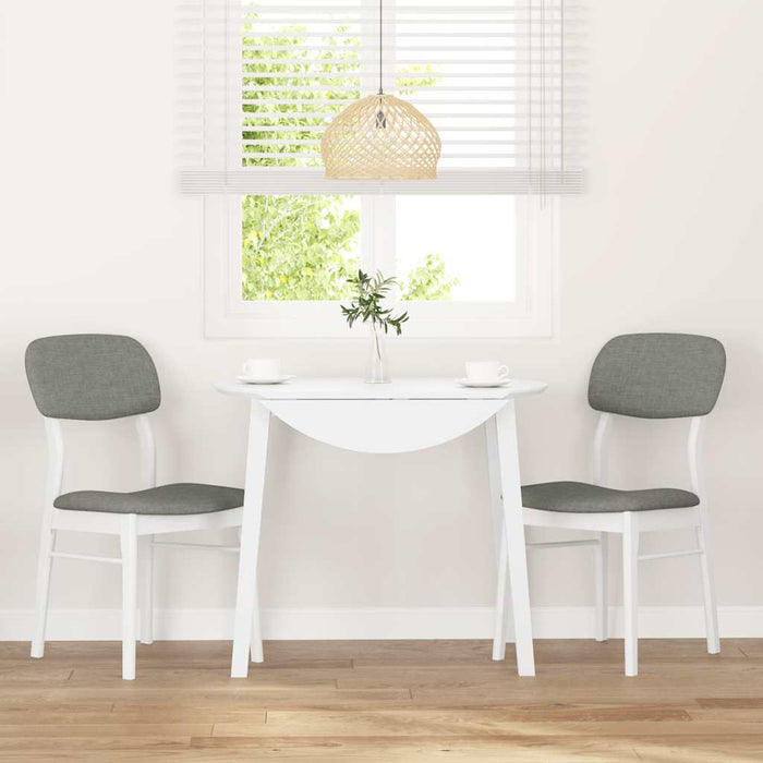Sedie da Pranzo con Cuscini 2 pz Bianco Legno Massello di Hevea 4102526