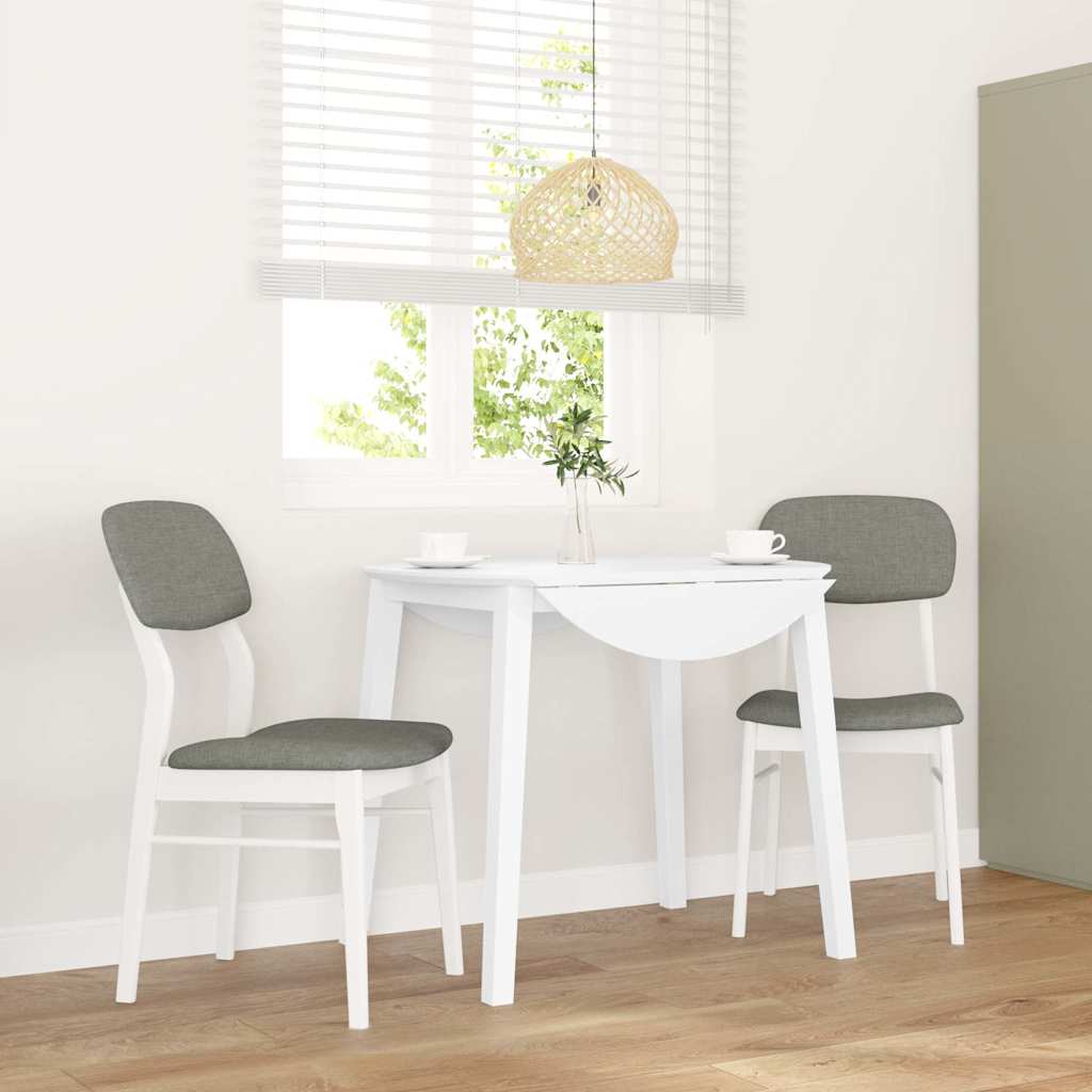 Sedie da Pranzo con Cuscini 2 pz Bianco Legno Massello di Hevea 4102526