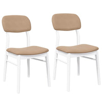 Sedie da Pranzo con Cuscini 2 pz Bianco Legno Massello di Hevea 4102527