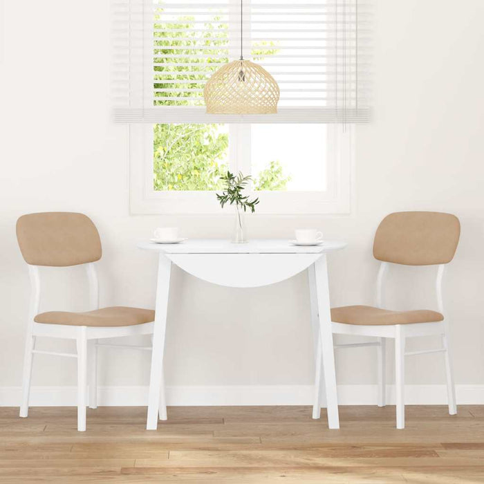 Sedie da Pranzo con Cuscini 2 pz Bianco Legno Massello di Hevea 4102527