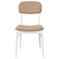 Sedie da Pranzo con Cuscini 2 pz Bianco Legno Massello di Hevea