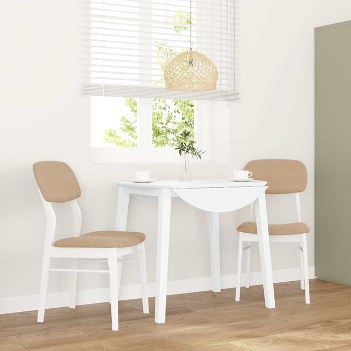 Sedie da Pranzo con Cuscini 2 pz Bianco Legno Massello di Hevea 4102527
