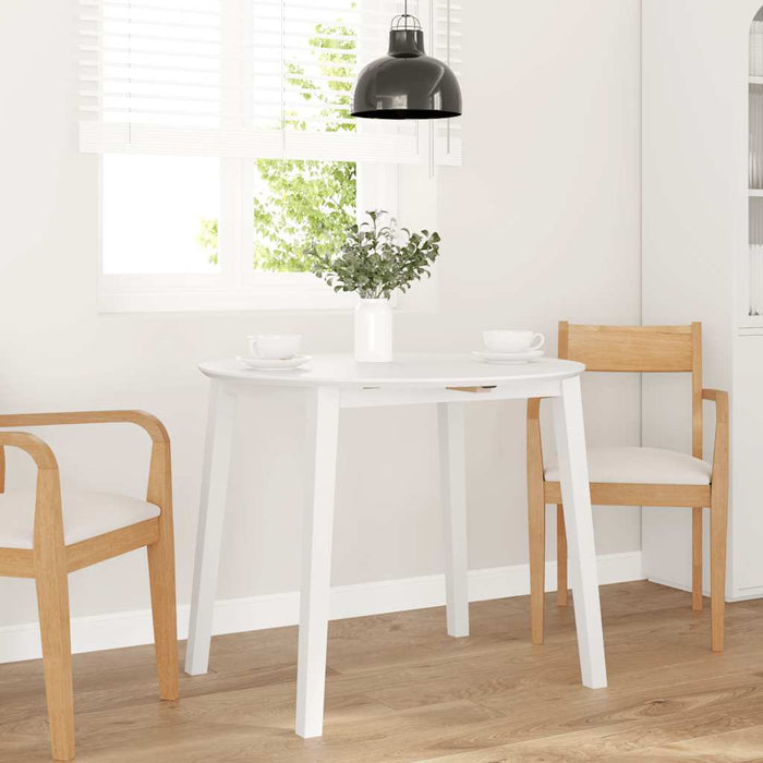 vidaXL Tavolo da Pranzo Bianco in Legno Massello di Hevea