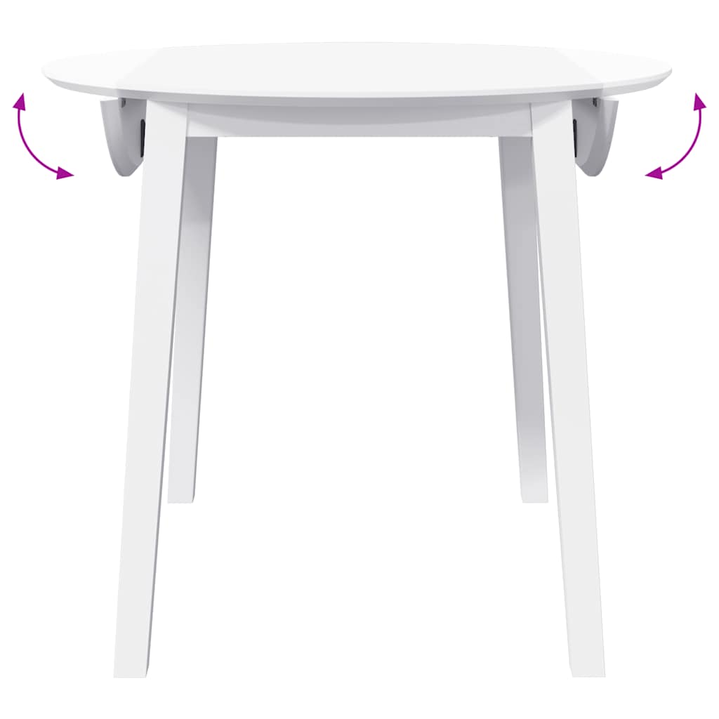 vidaXL Tavolo da Pranzo Bianco in Legno Massello di Hevea